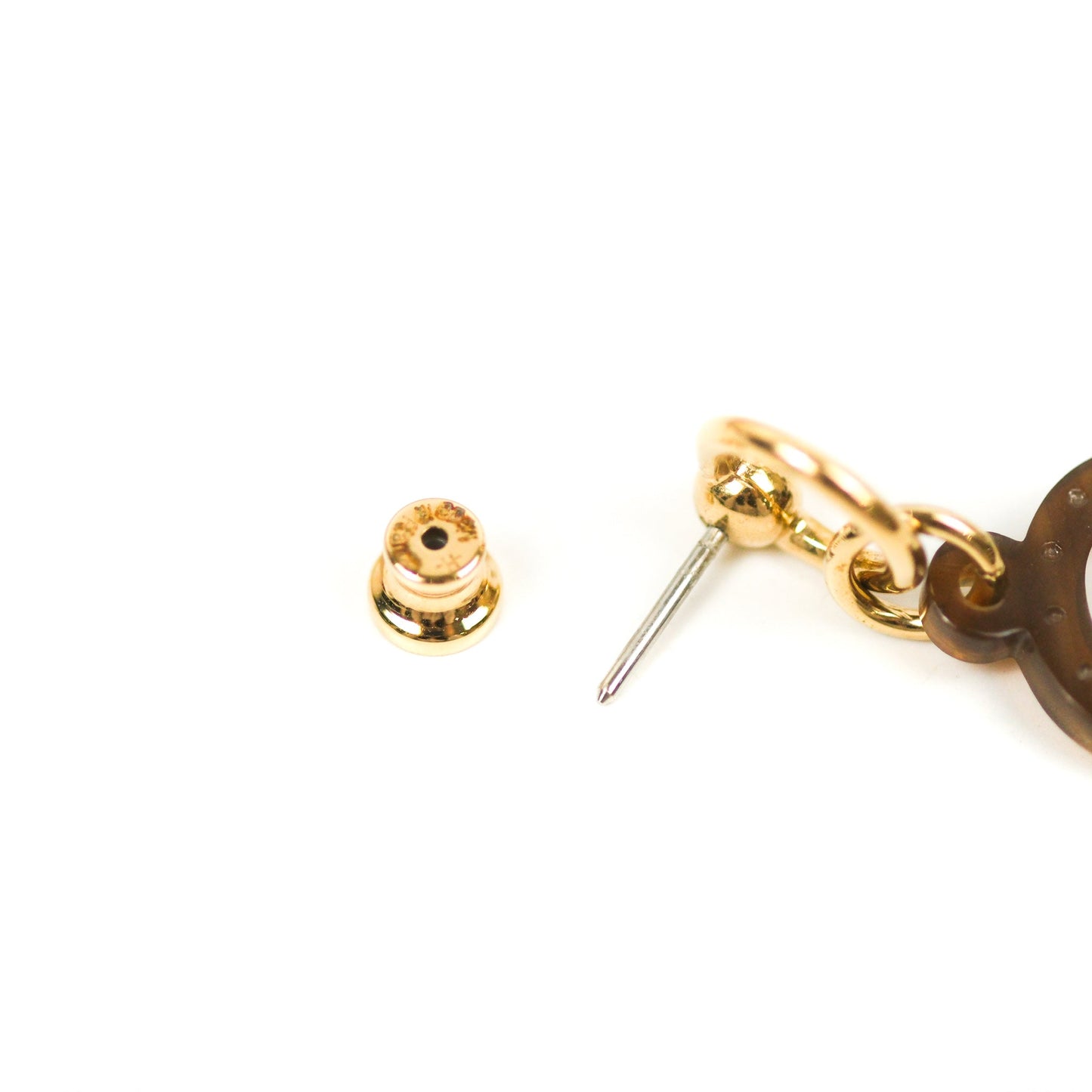 Hermès Amulette Equestre Earrings Gold Tone
