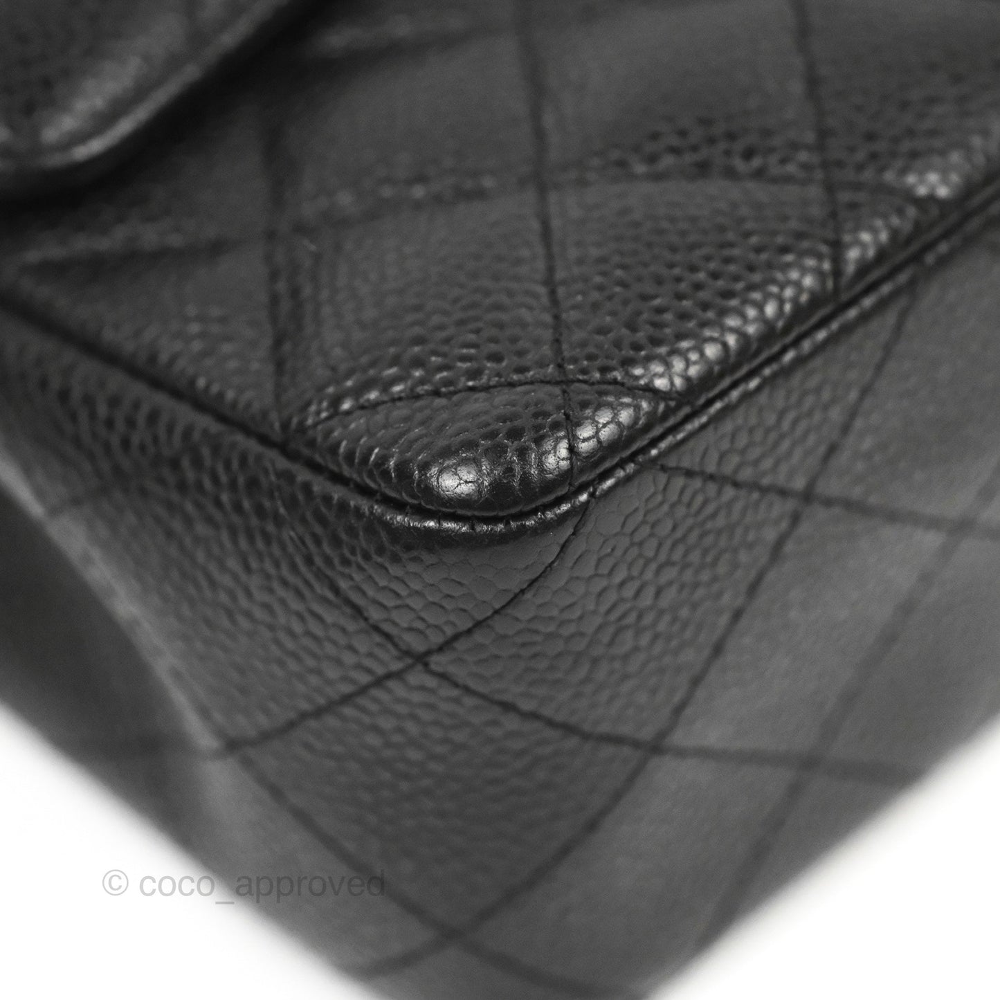 Chanel Classic M/L Medium Flap Quilted Black Caviar Silver Hardware