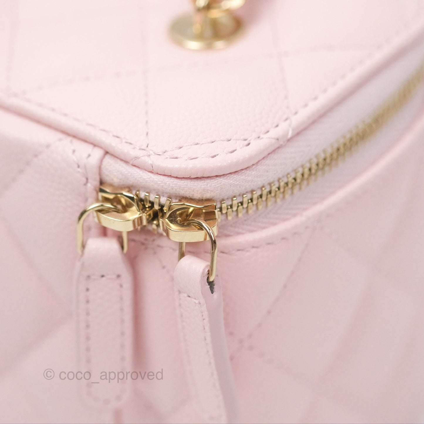 Chanel Classic Vanity With Chain Pink Caviar Gold Hardware