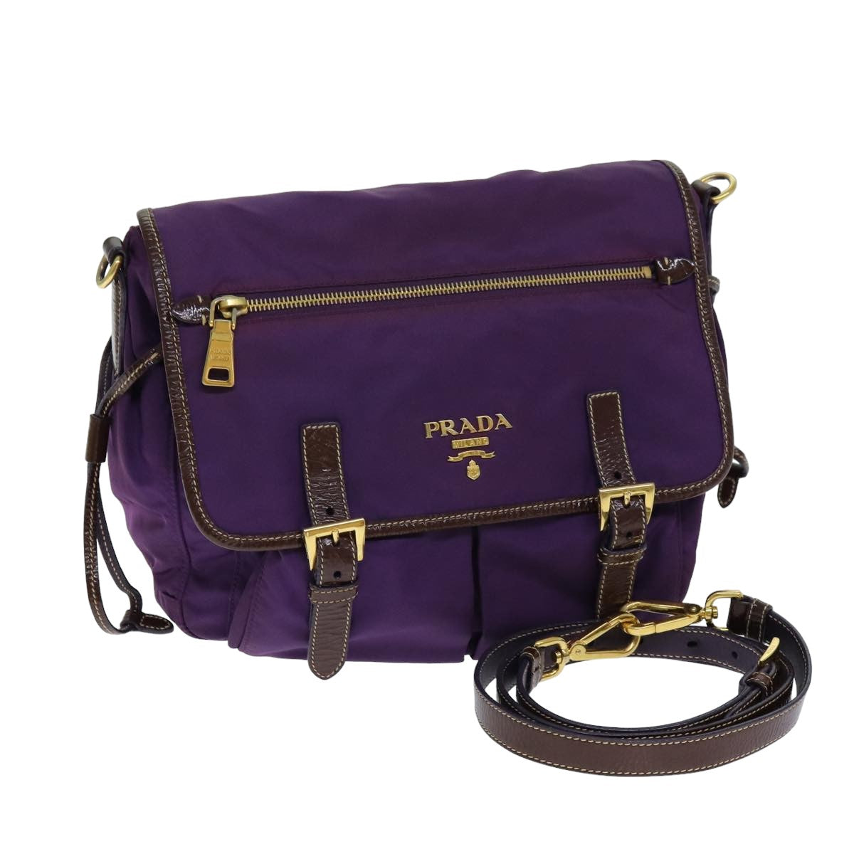 Luxury PradaNylon Shoulder Bag Purple 80101