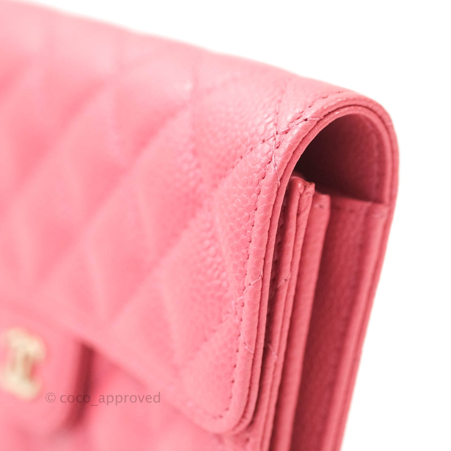 Chanel Classic Flap Wallet Pink Caviar Gold Hardware⁣ 18S