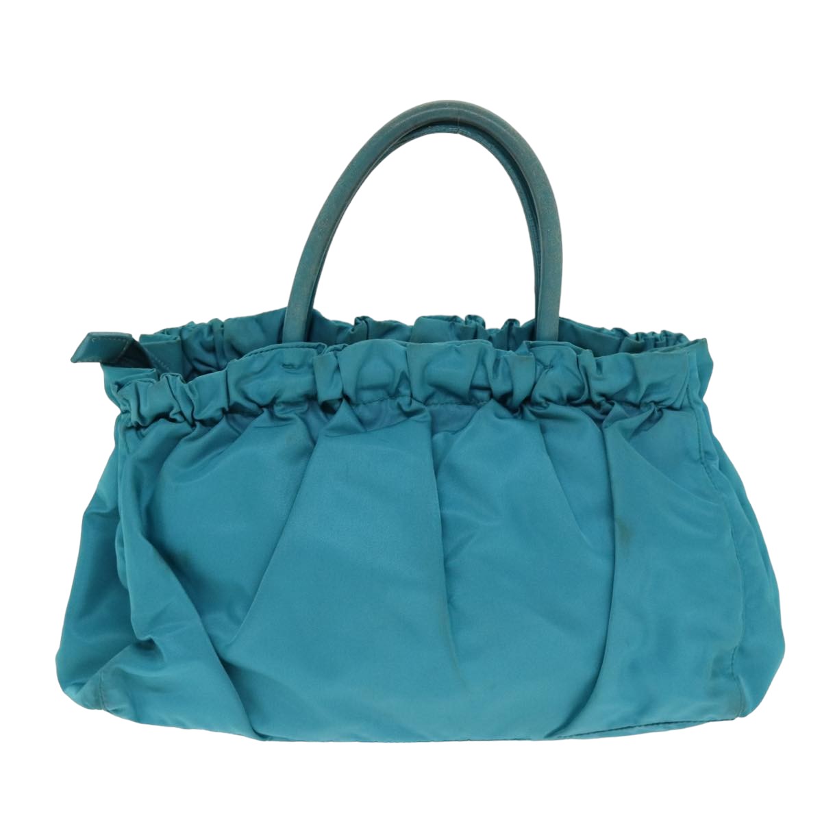 Luxury PradaNylon 2 Way Hand Bag Turquoise Blue 80110