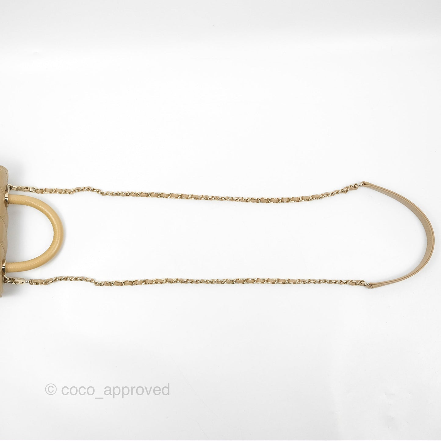 Chanel Mini Coco Handle Quilted Dark Beige Caviar Gold Hardware