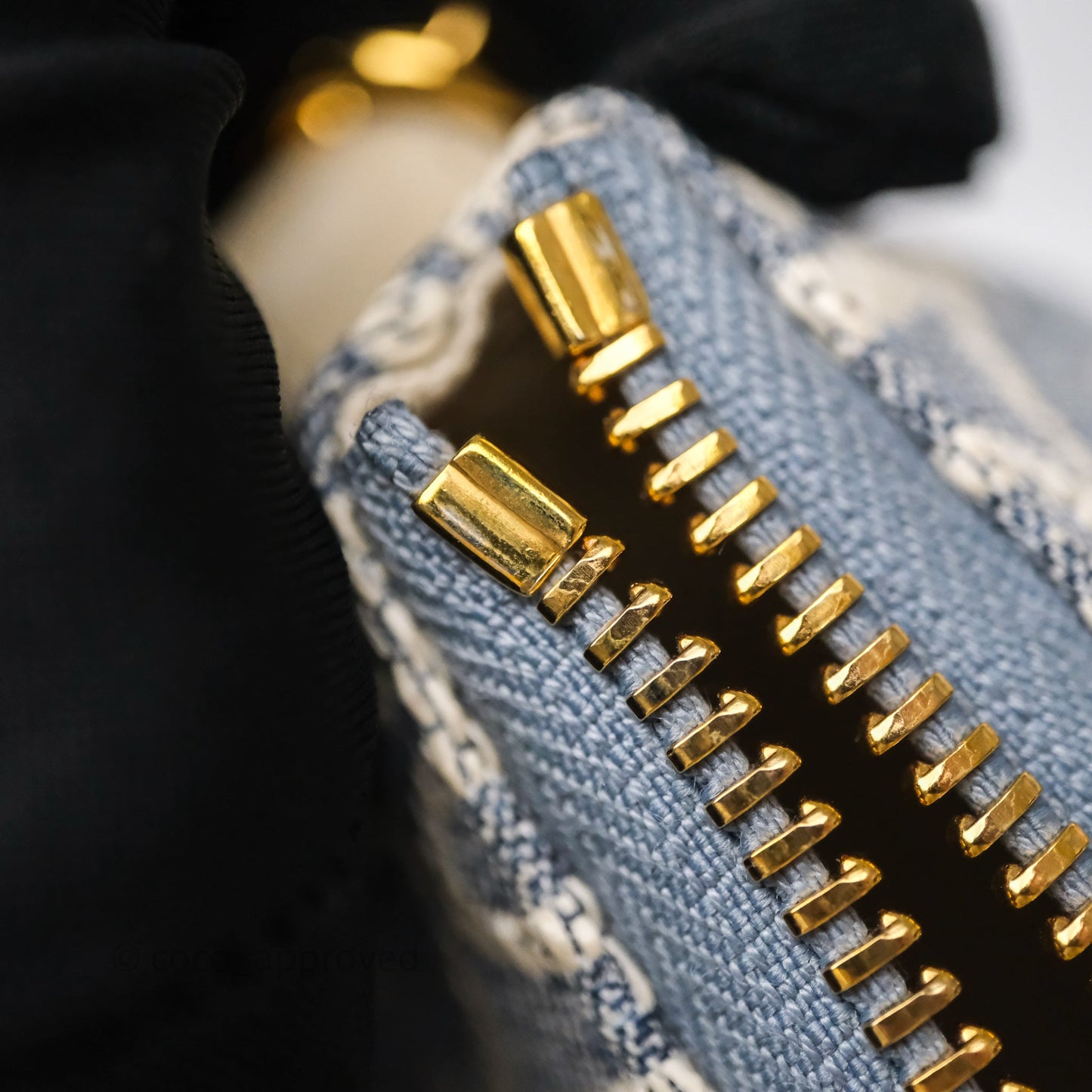 Christian Dior Diorstar Hobo Bag with Chain Blue Dior Oblique Chambray with Raffia Effect