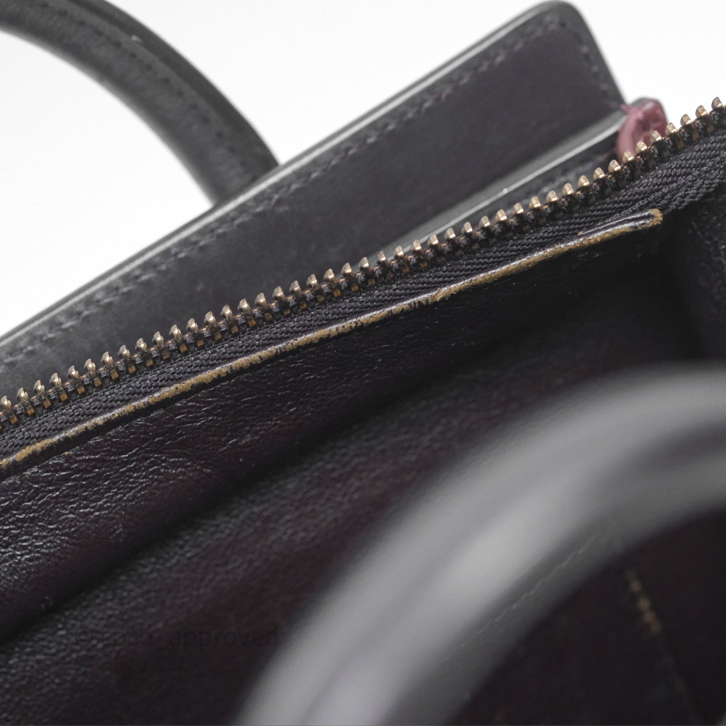 Celine Nano Luggage Satin Calfskin Gold Hardware Red/ Dark Brown