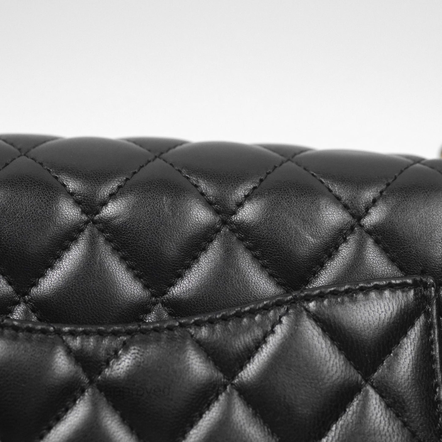 Chanel Quilted East West Flap Bag Black Lambskin Gold Hardware