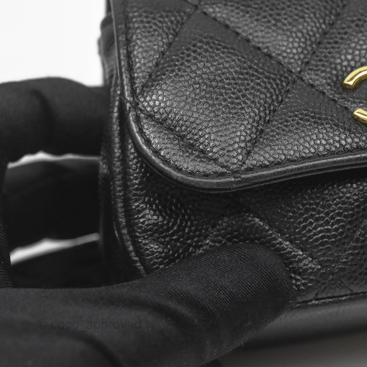 Chanel Clutch with Chain Black Caviar Gold Hardware 22K