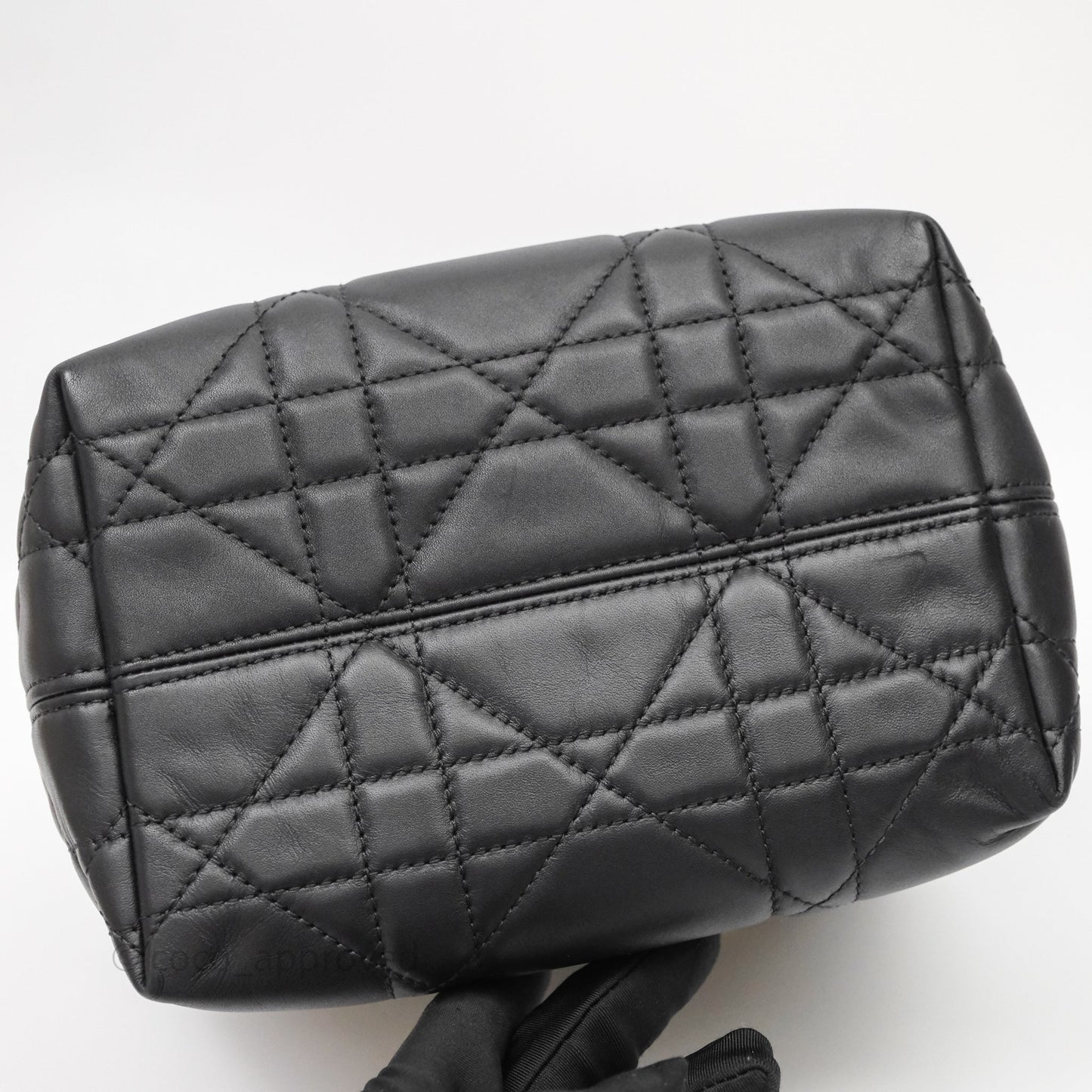 Christian Dior Small Toujours Vertical Tote Bag Black Macrocannage Calfskin Gold Hardware