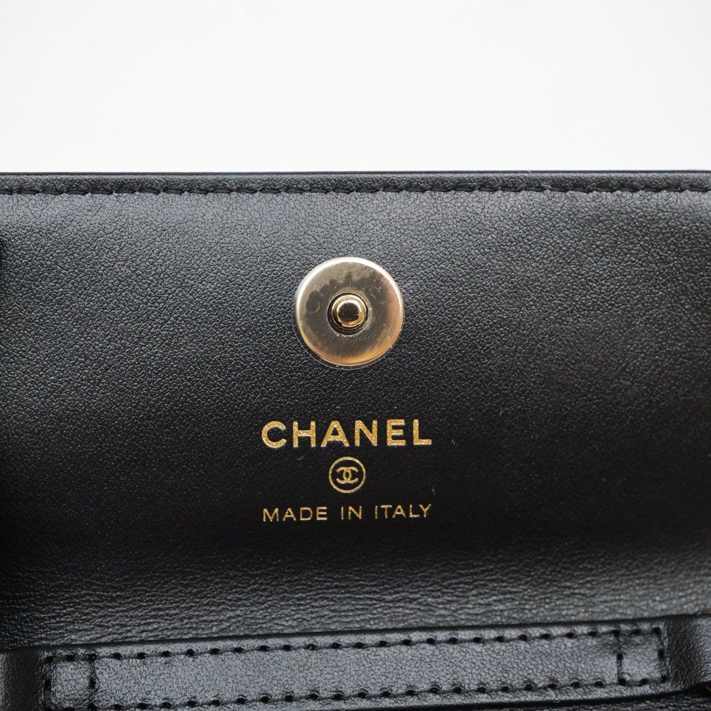 Chanel Mini Wallet With Chain CC Floral Printed Fabric Gold Hardware