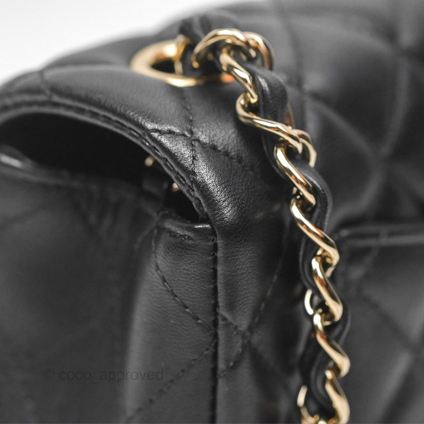 Chanel Quilted Mini Rectangular Black Lambskin Gold Hardware