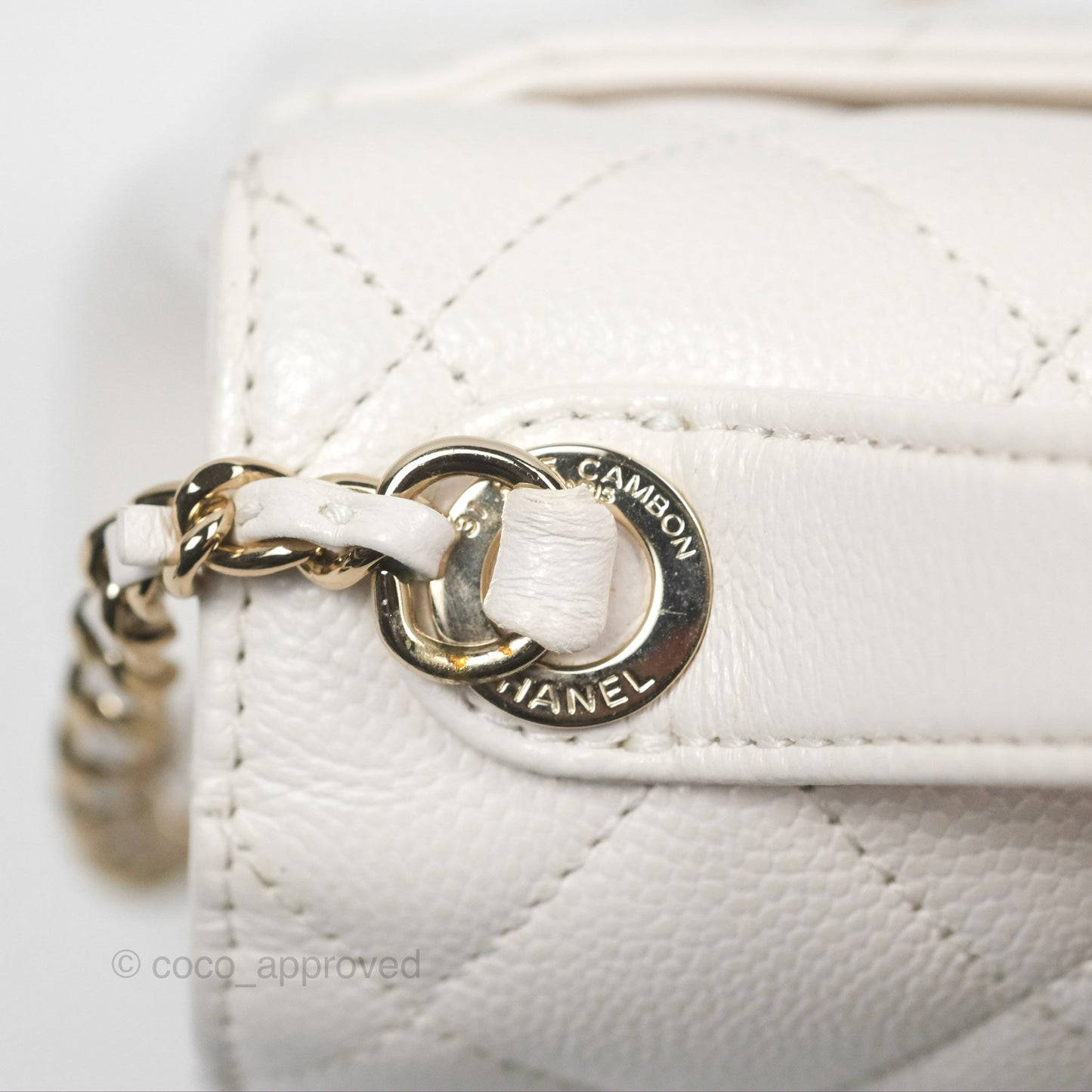 Chanel Quilted Small Business Affinity Flap White Caviar Gold Hardware