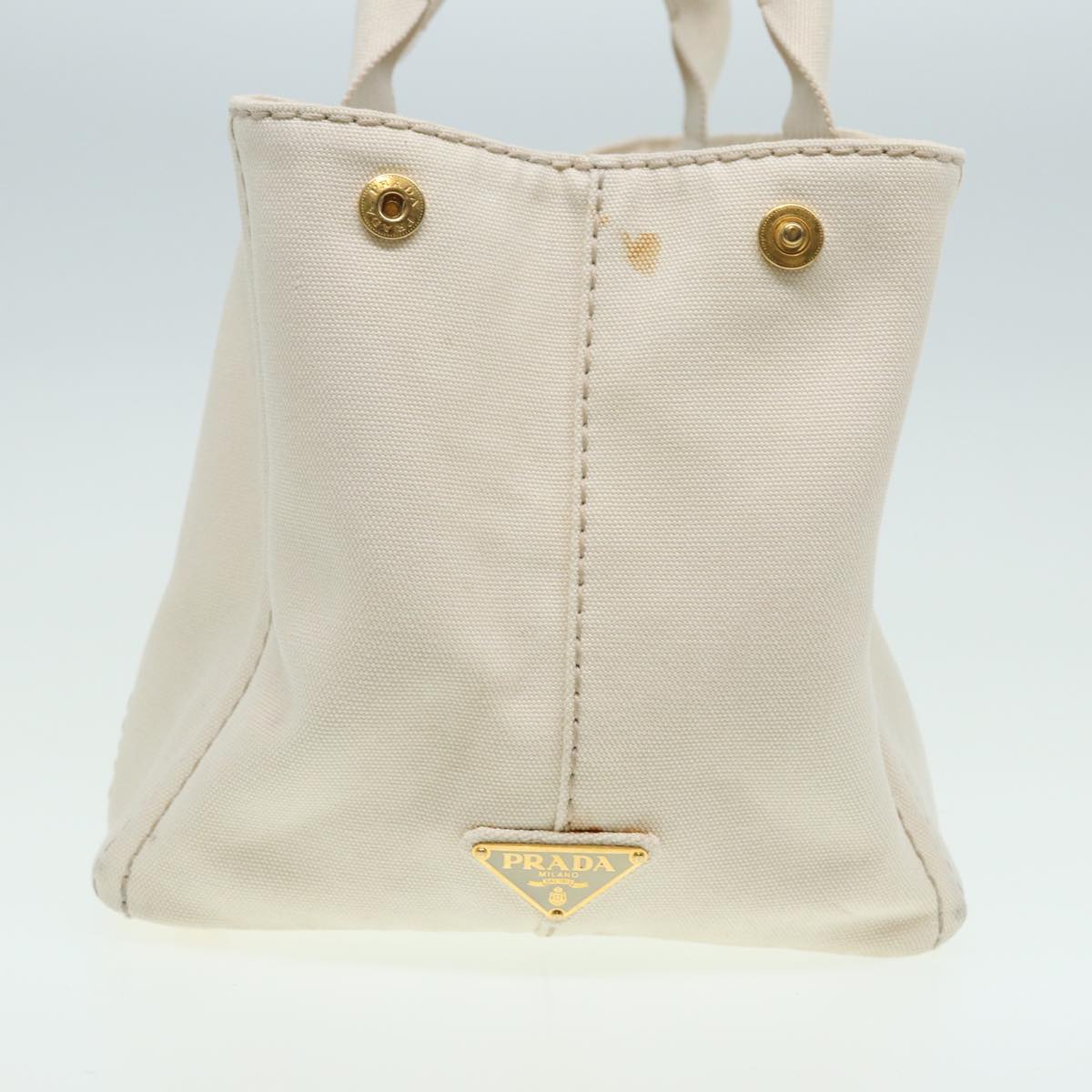 Luxury Prada Canapa MM Hand Bag Canvas Beige  80208