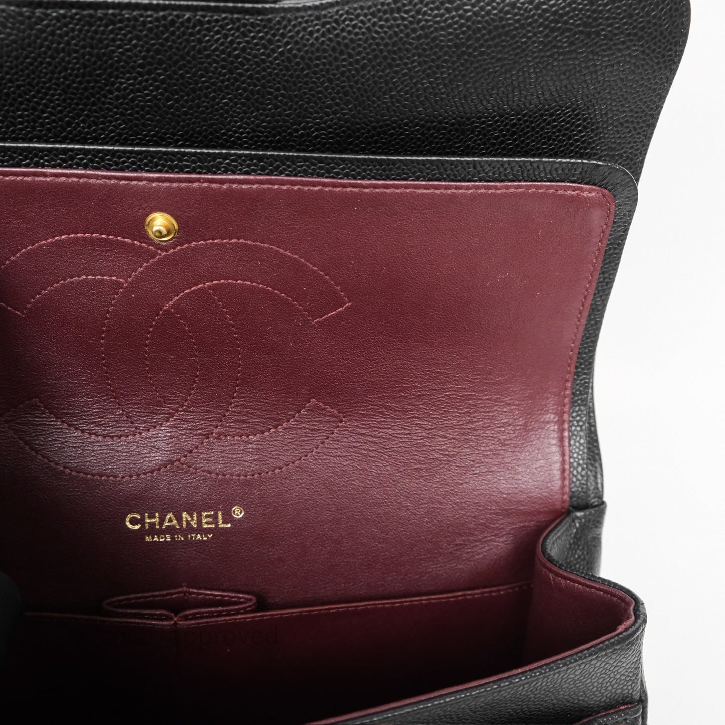 Chanel Jumbo Double Flap Quilted Black Caviar Gold Hardware⁣⁣