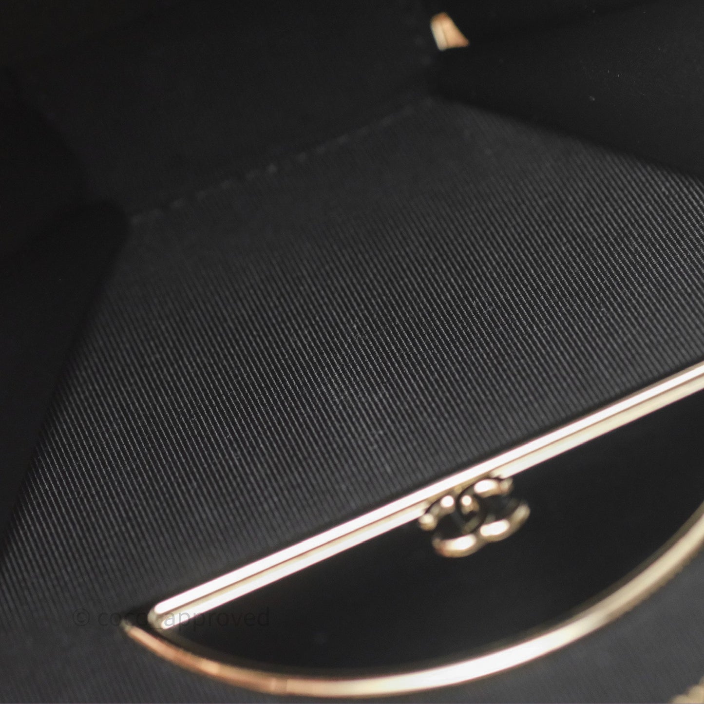 Chanel Mini Round Vanity Bag Handle With Care Black Caviar 22C