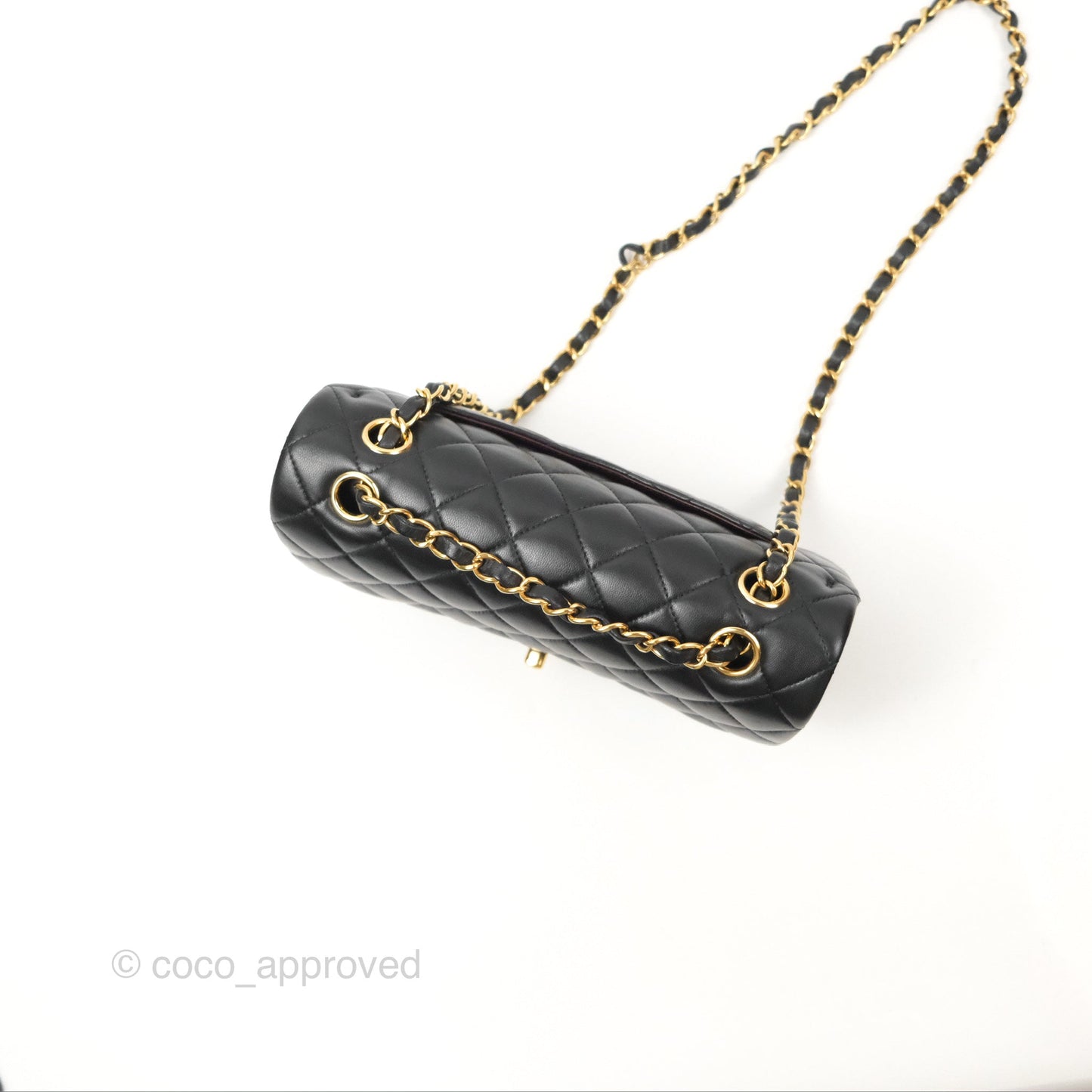 Chanel Small Classic Quilted Flap Black Lambskin Gold Hardware