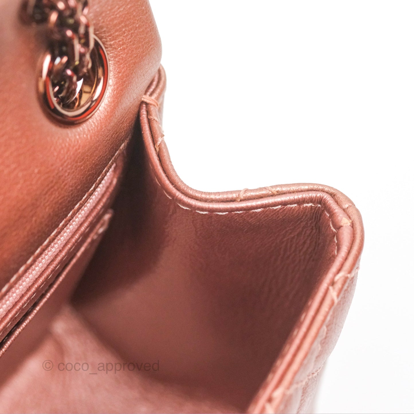 Chanel Mini Reissue 224 Copper Metallic Calfskin Rose Gold