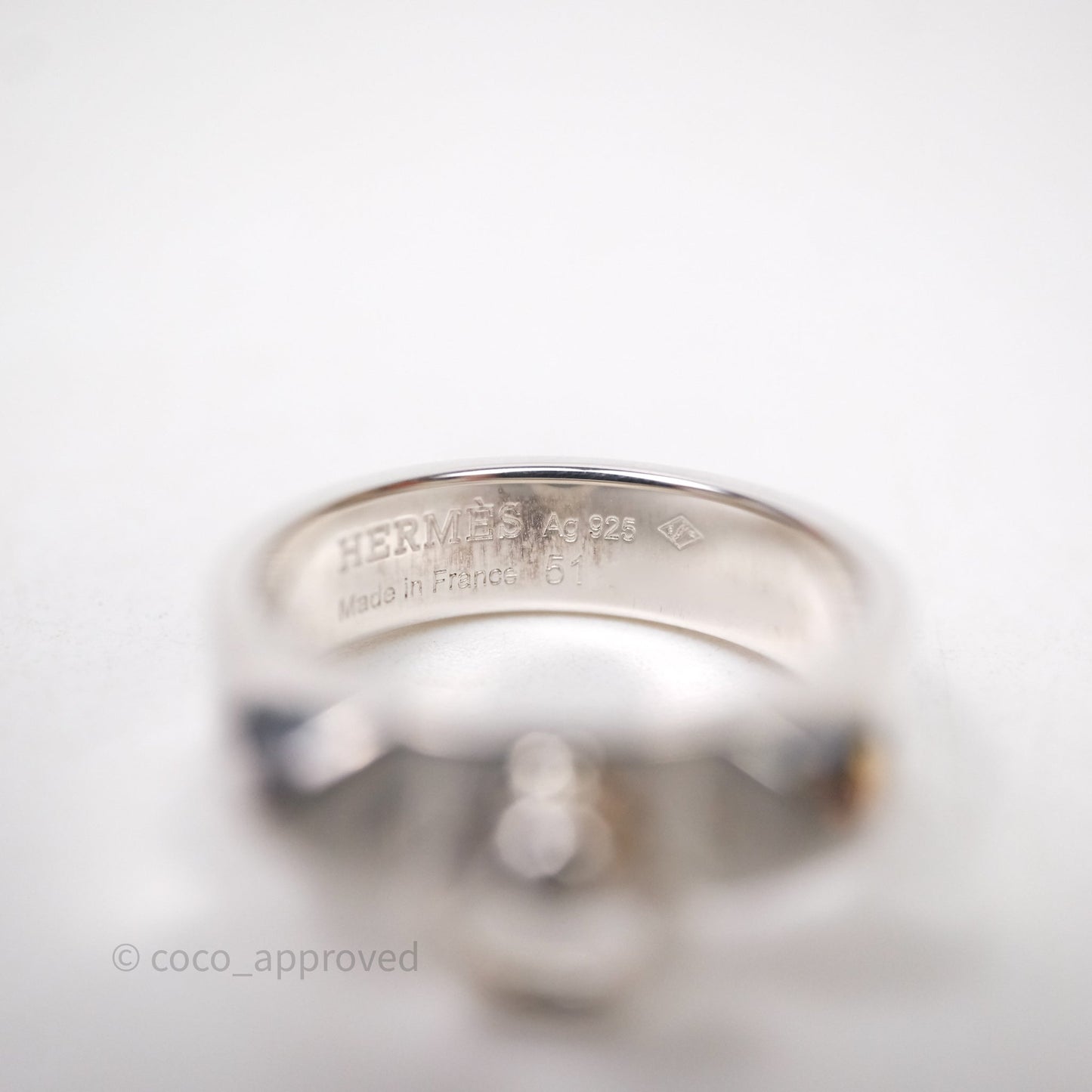 Hermes Collier de Chien Ring PM Sterling Silver Size 51