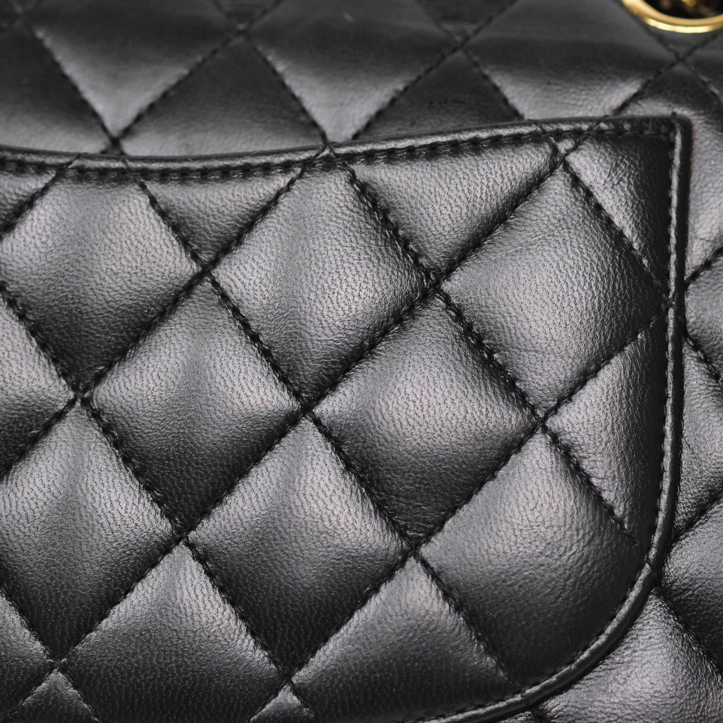 Chanel Small Classic Flap Quilted Black Lambskin Gold Hardware