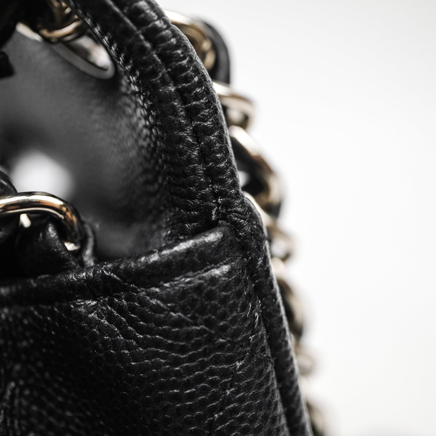 Chanel Mini Square Quilted Black Caviar Silver Hardware