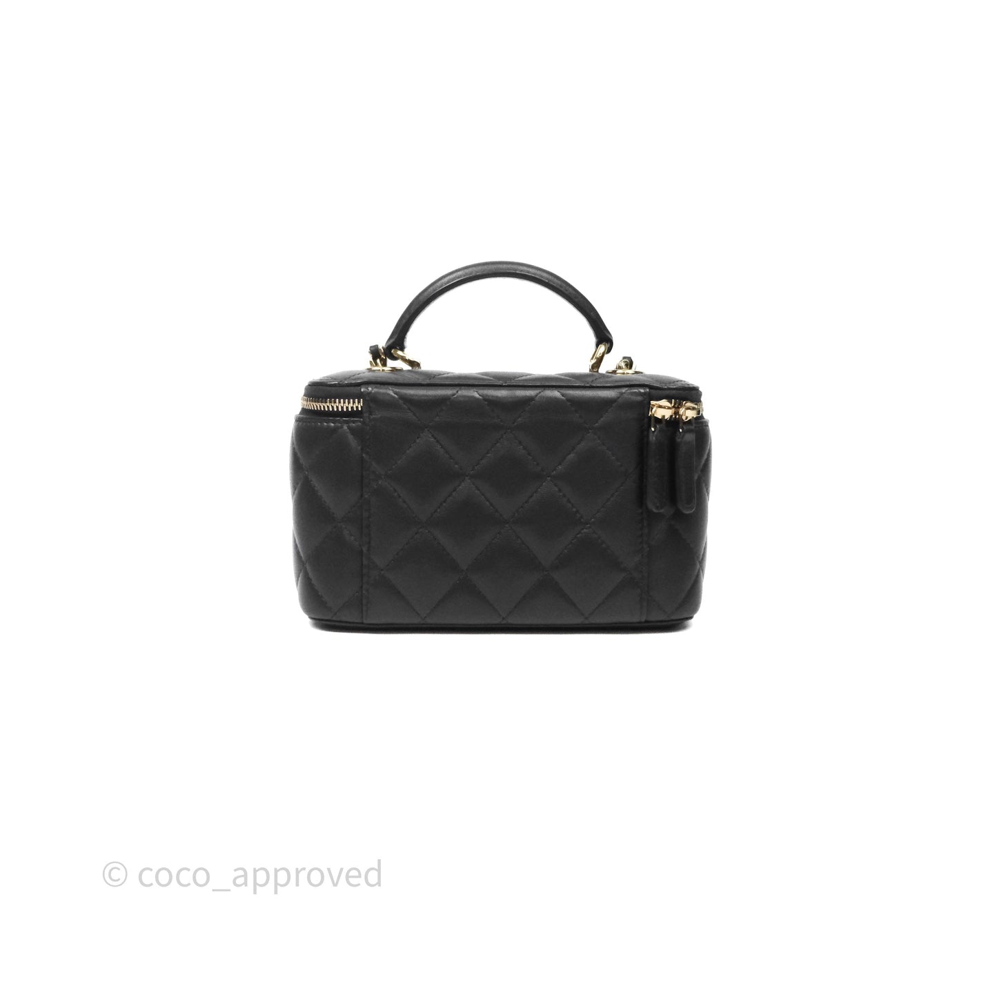 Chanel Trendy CC Vanity Rectangular Top Handle Dark Grey Lambskin Gold Hardware