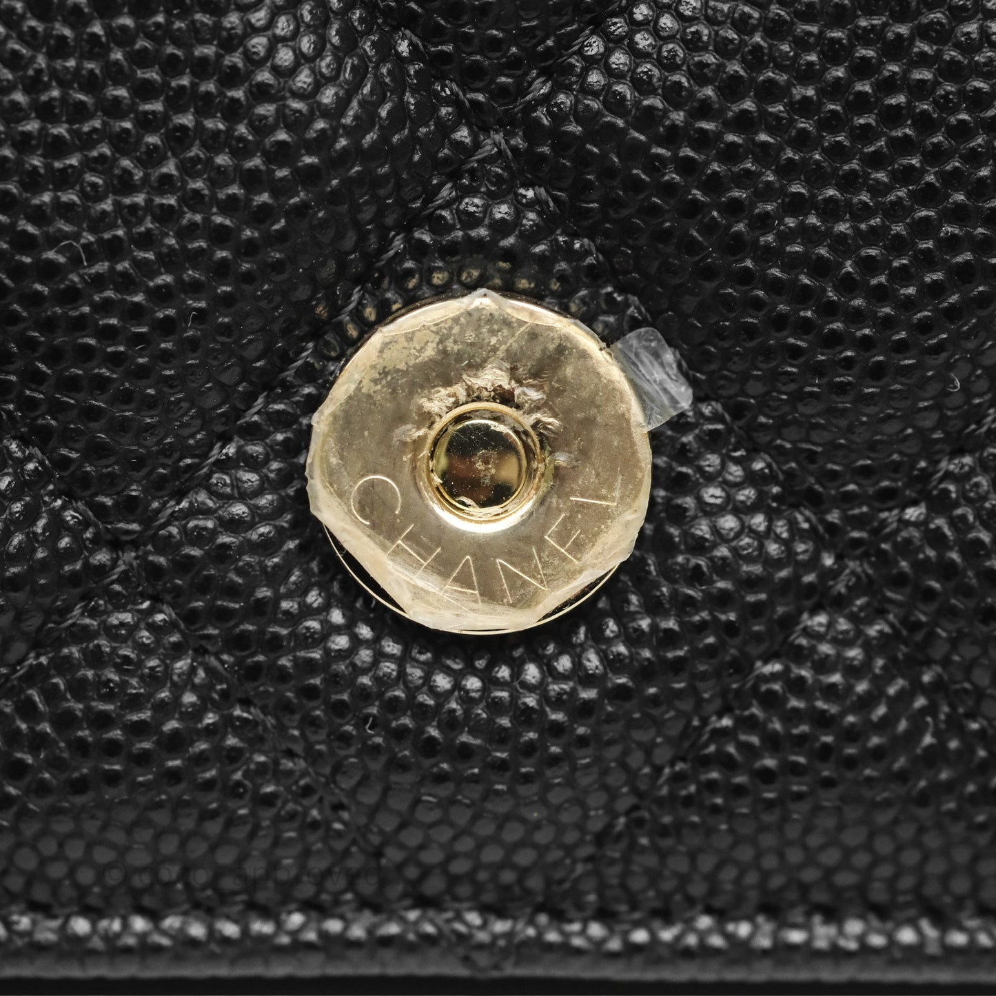 Chanel Mini Wallet With Chain Black Caviar Gold Hardware