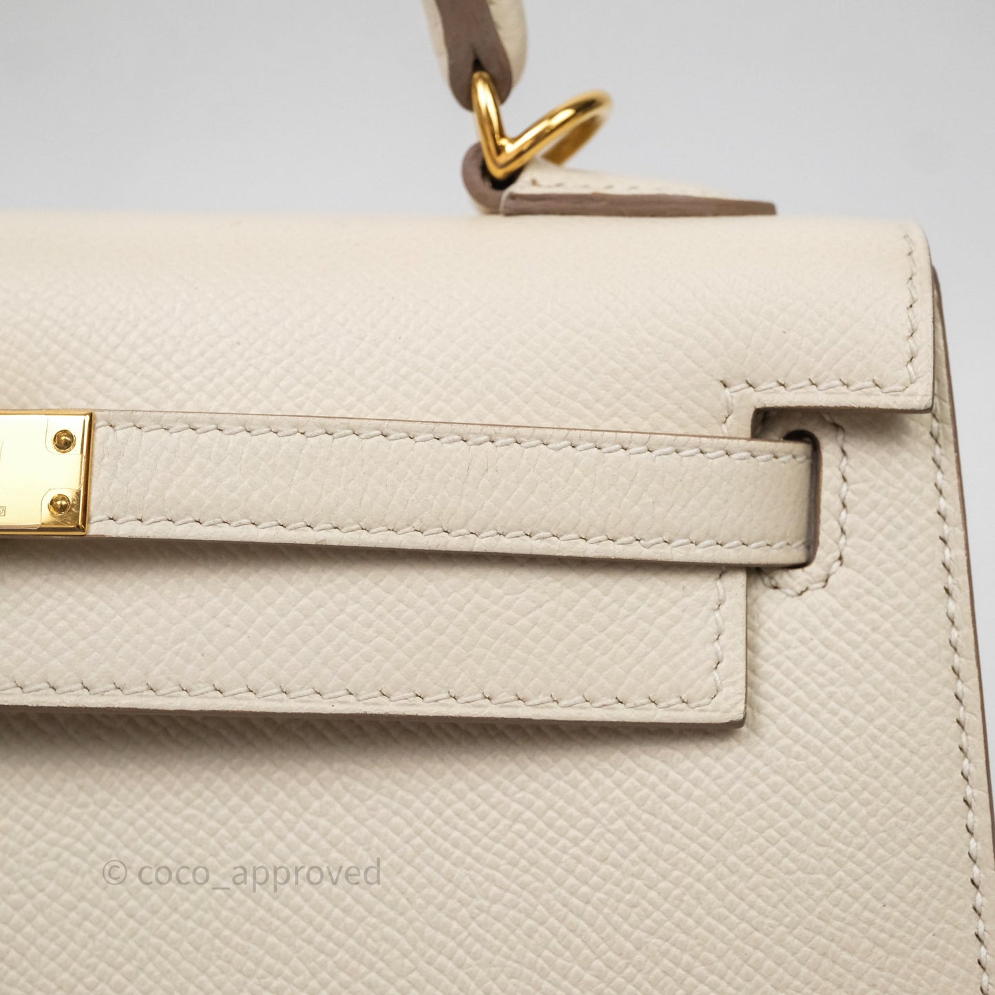 Hermes Kelly 25 Craie Epsom Gold Hardware