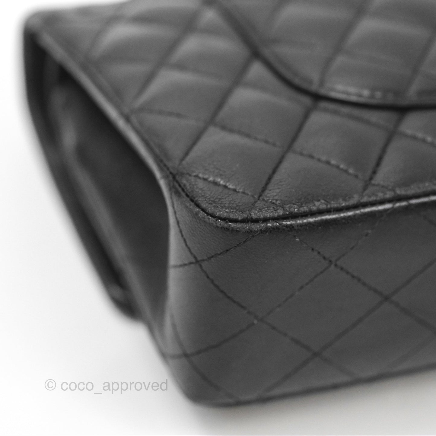 Chanel Classic M/L Medium Flap Quilted Black Lambskin Gold Hardware