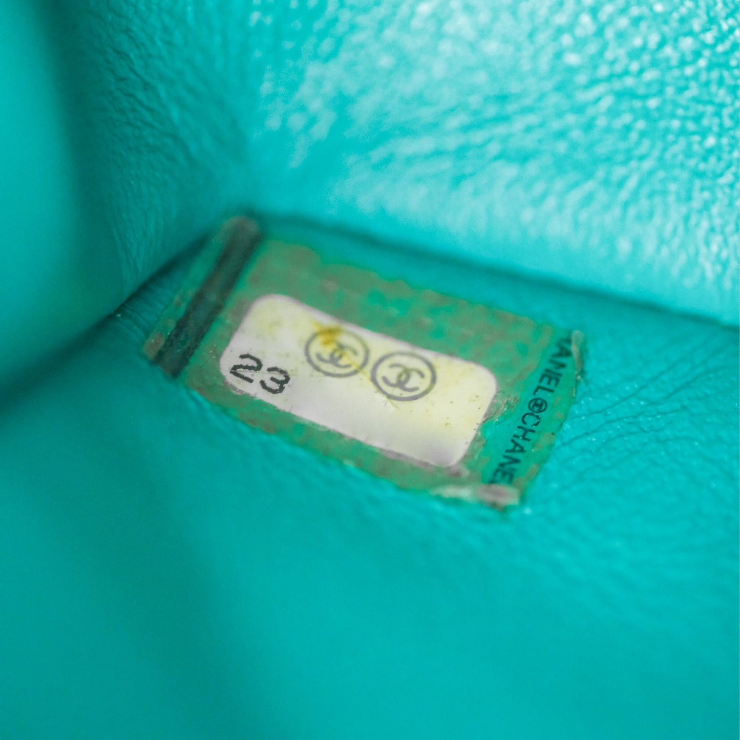 Chanel Mini Rectangular Flap Quilted Turquoise Caviar Gold Hardware