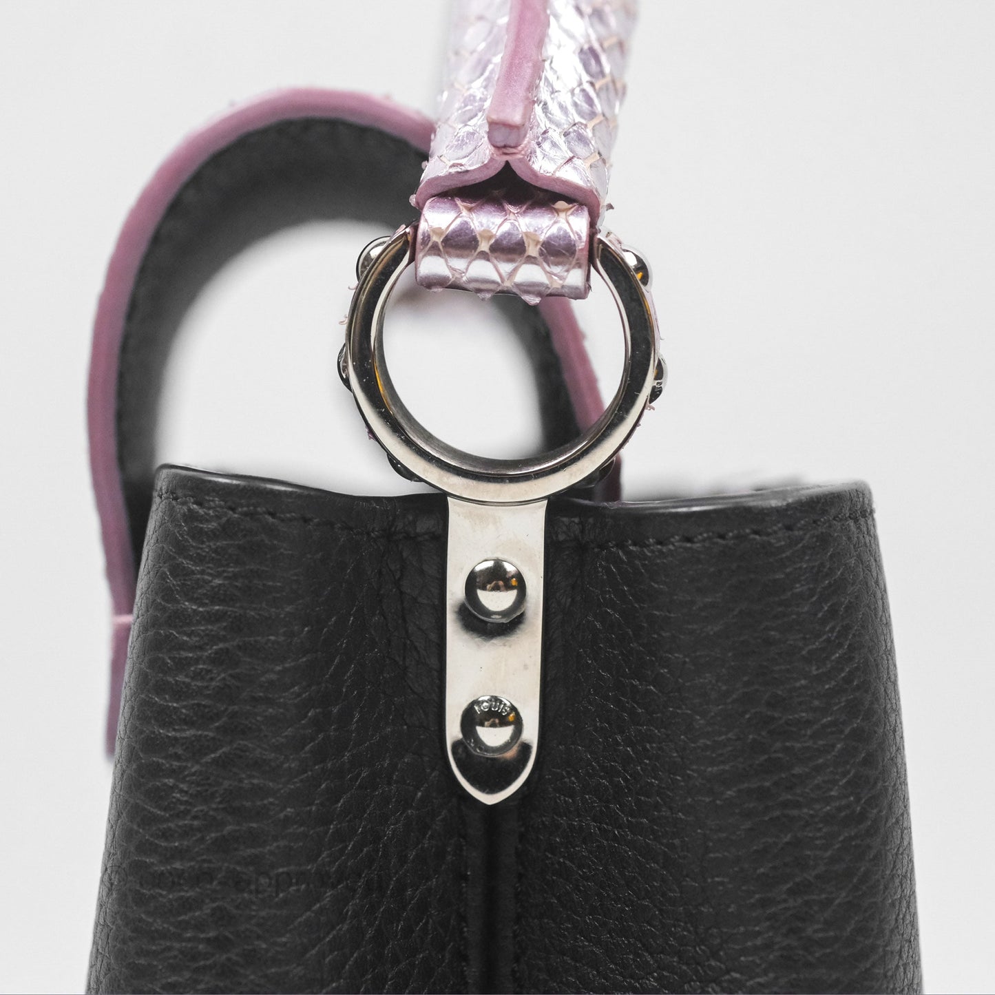 Louis Vuitton Capucines Mini Black in Taurillon Leather and Shiny Python leather