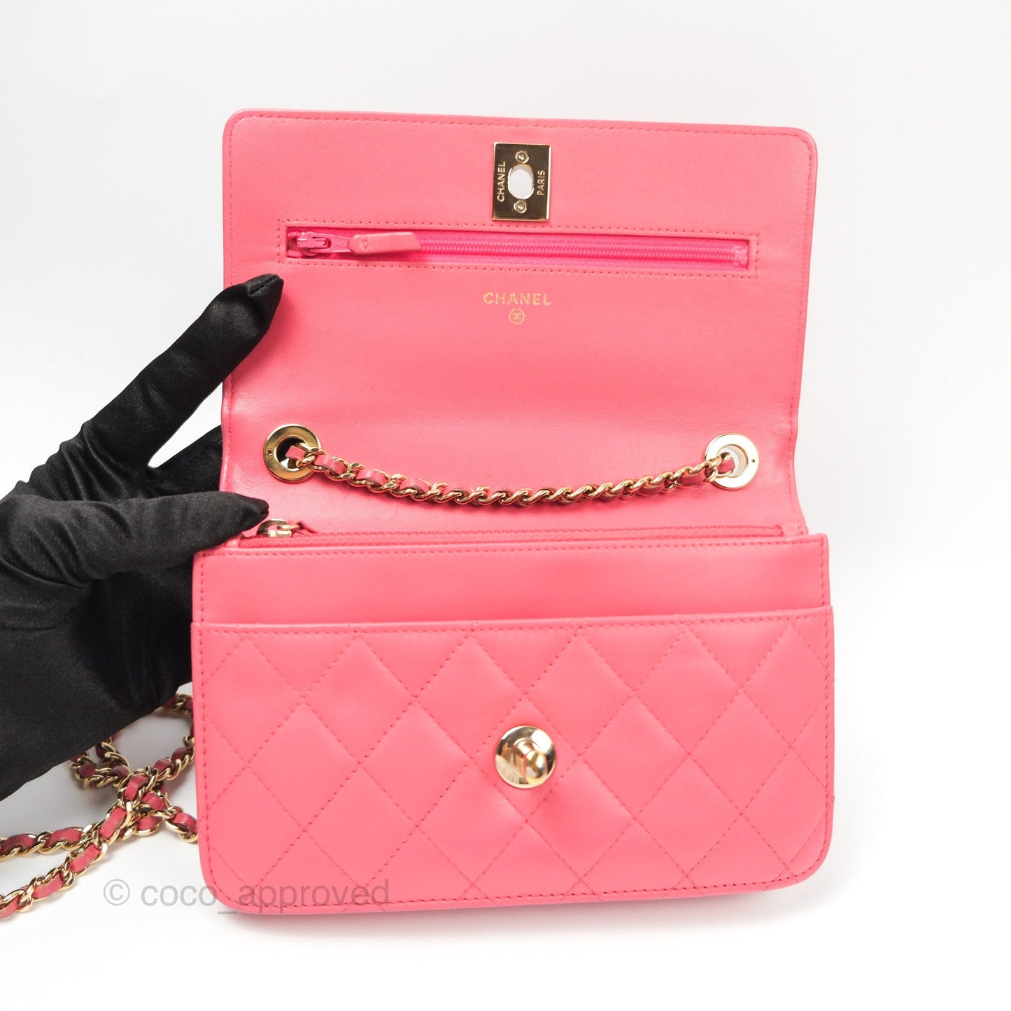 Chanel Trendy CC WOC Pink Lambskin Gold Hardware