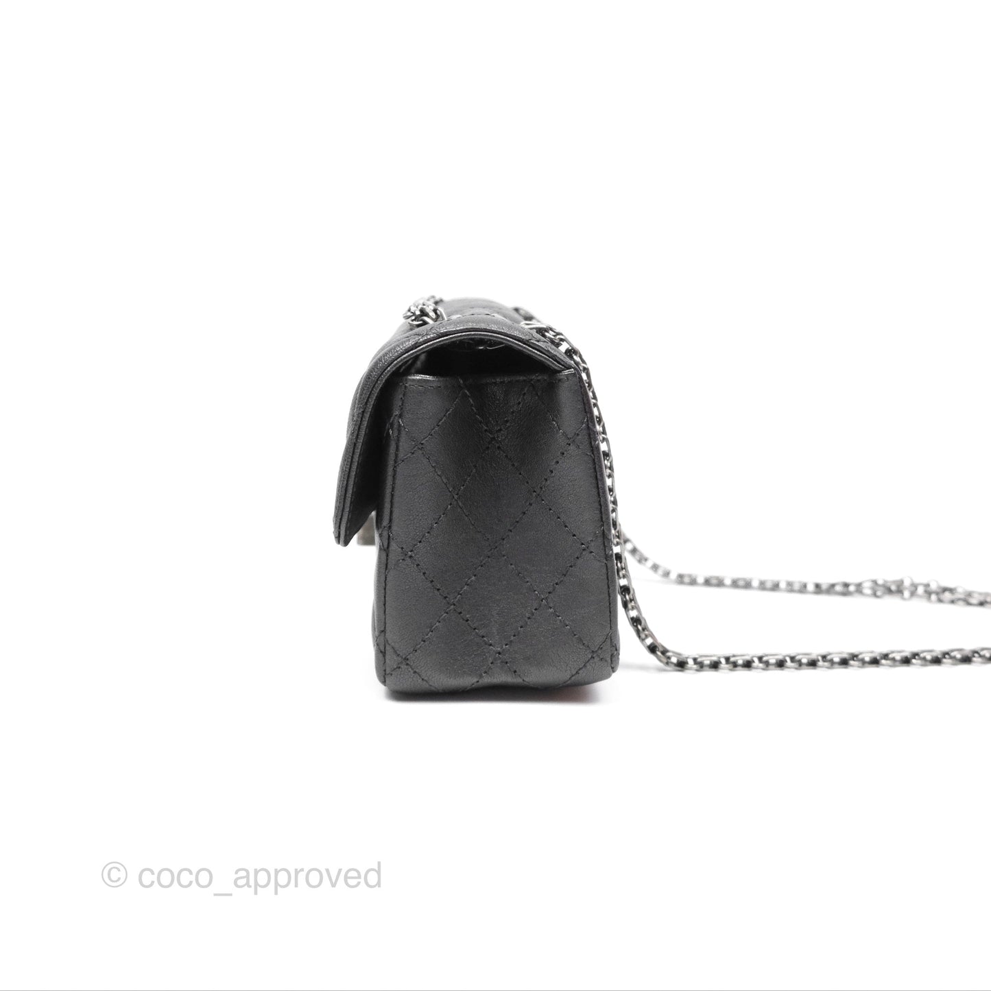 Chanel Mini Reissue 224 Dark Grey Grained Calfskin Ruthenium Hardware