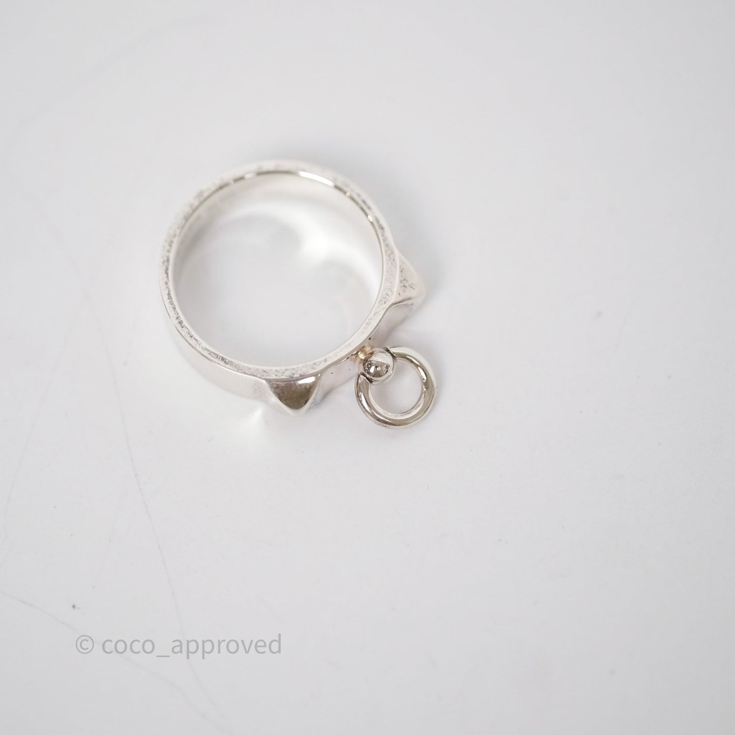 Hermes Collier de Chien Ring PM Sterling Silver Size 53