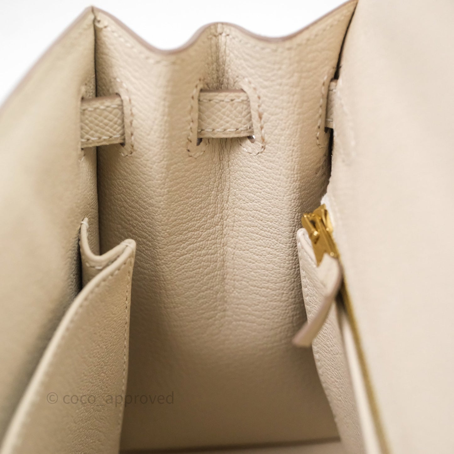 Hermes Kelly 25 Craie Epsom Gold Hardware