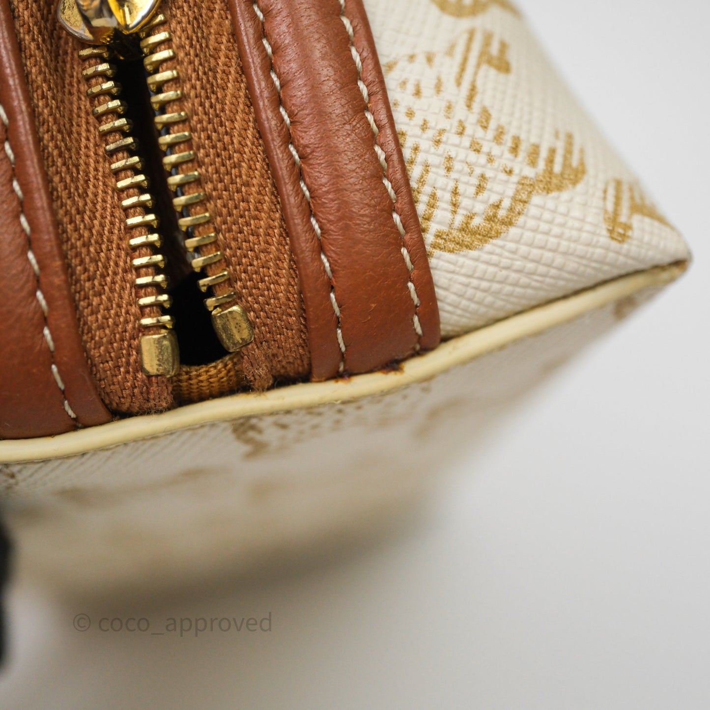 Celine Clutch With Chain Triomphe Canvas White/Tan