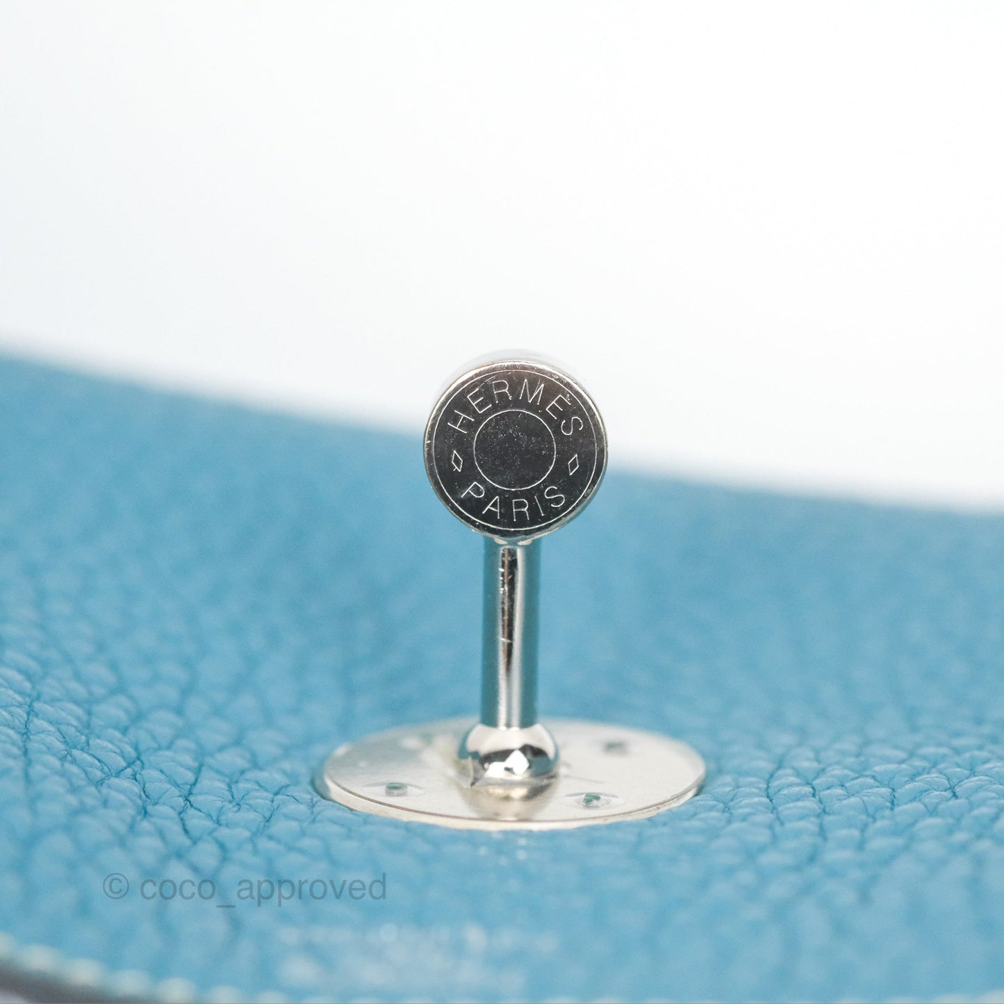 Hermès Lindy 34 Blue Jean Clemence Palladium Hardware