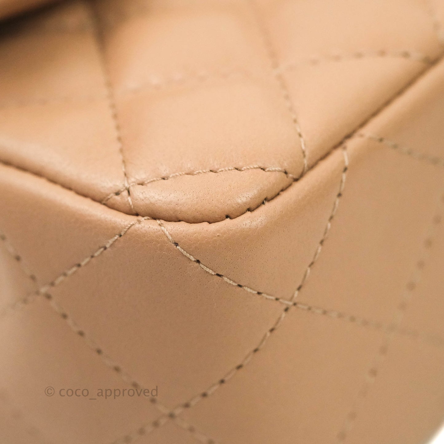 CChanel Quilted Mini Rectangular Lambskin Beige Gold Hardware 21A