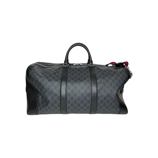 Luxury Gucci Black GG Supreme Duffle Bag