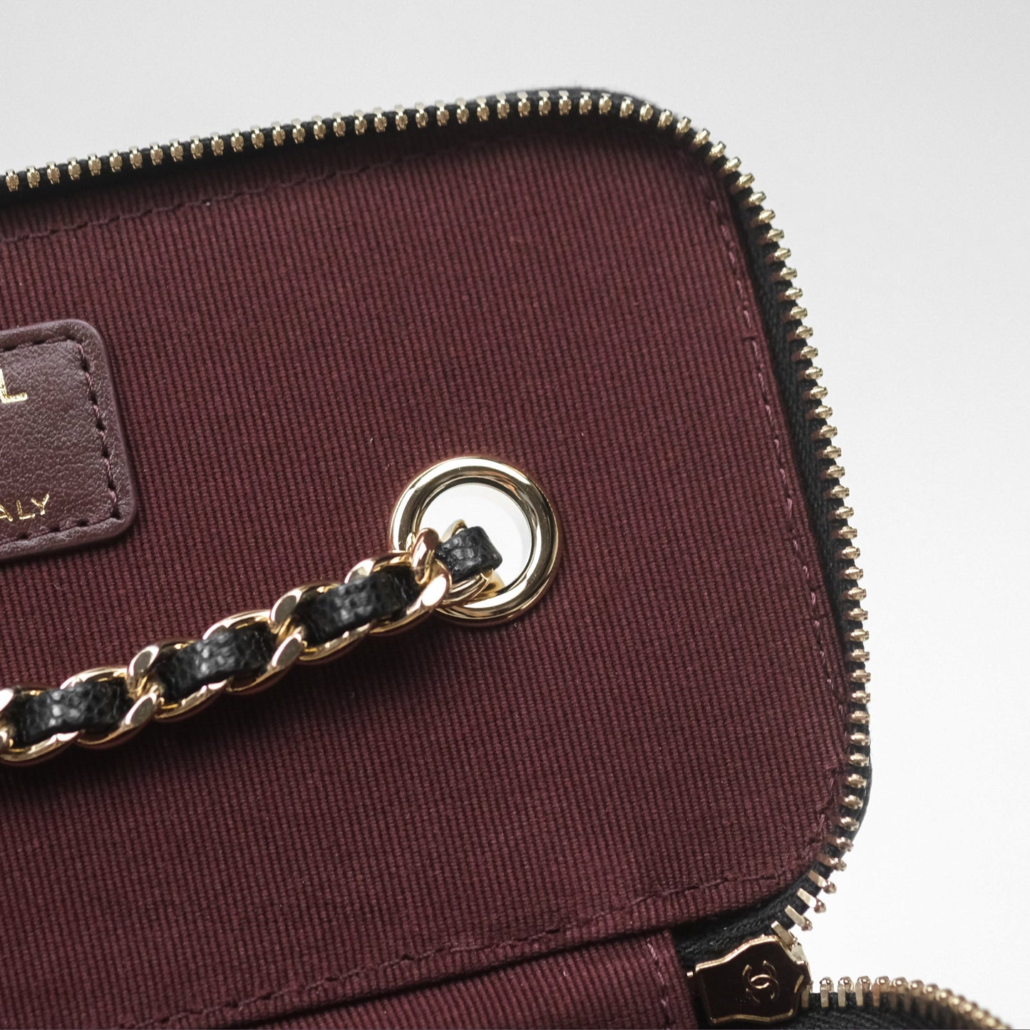 Chanel Vanity Rectangular With Chain Black Caviar Gold Hardware