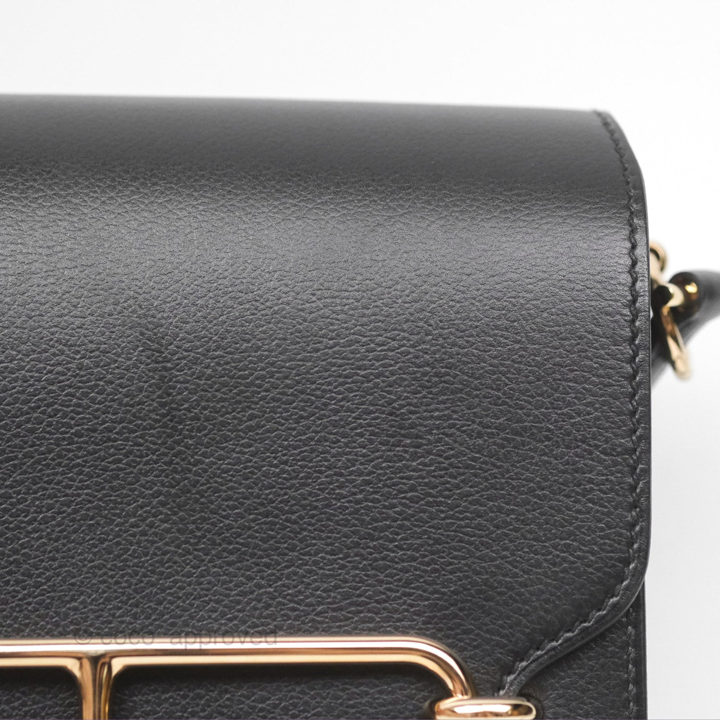 Hermès Roulis Mini 18 Black Noir 89 Veau Evergrain Permabrass Hardware