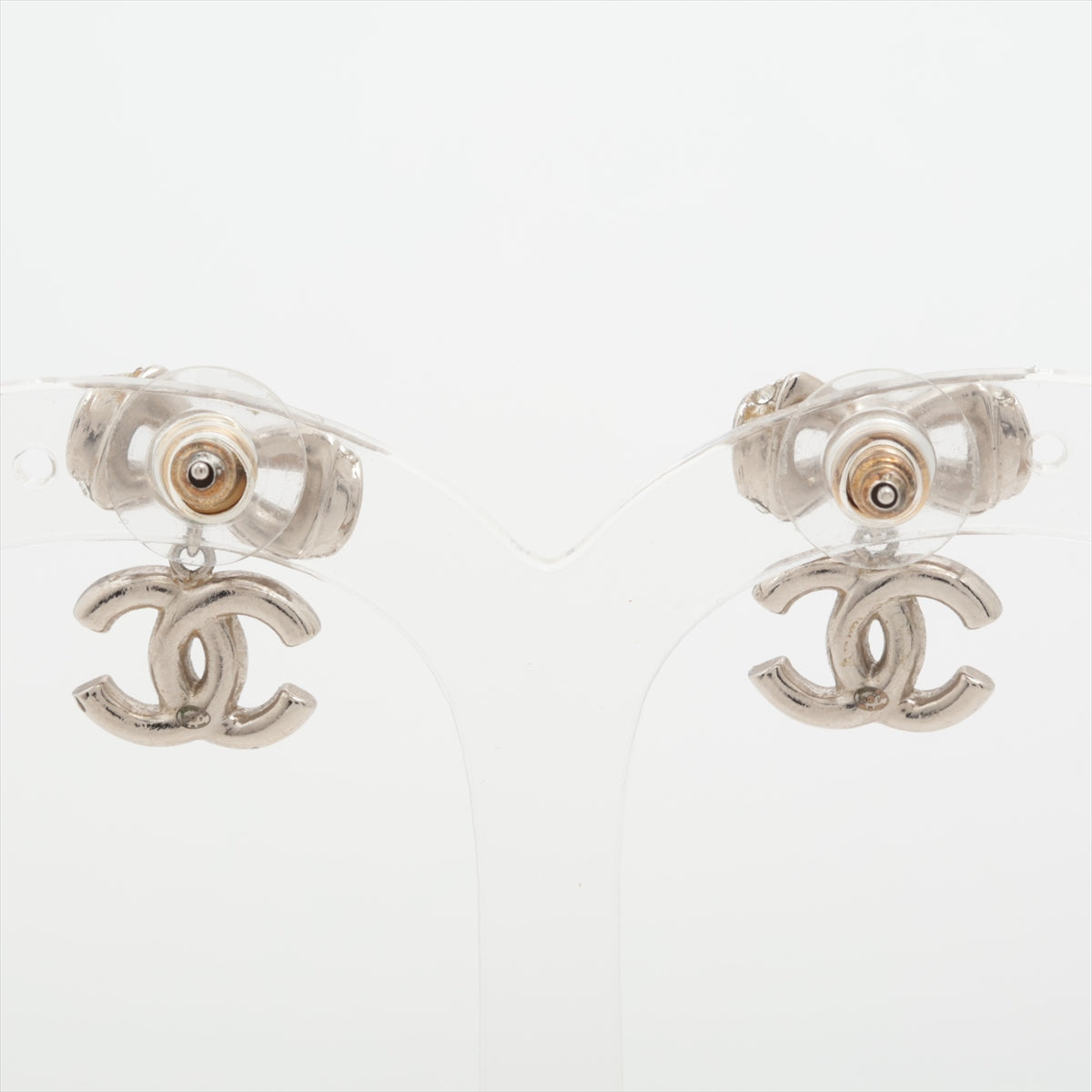 Chanel Coco B19V Stud_Earrings (for both ears) GP Linestone Silver