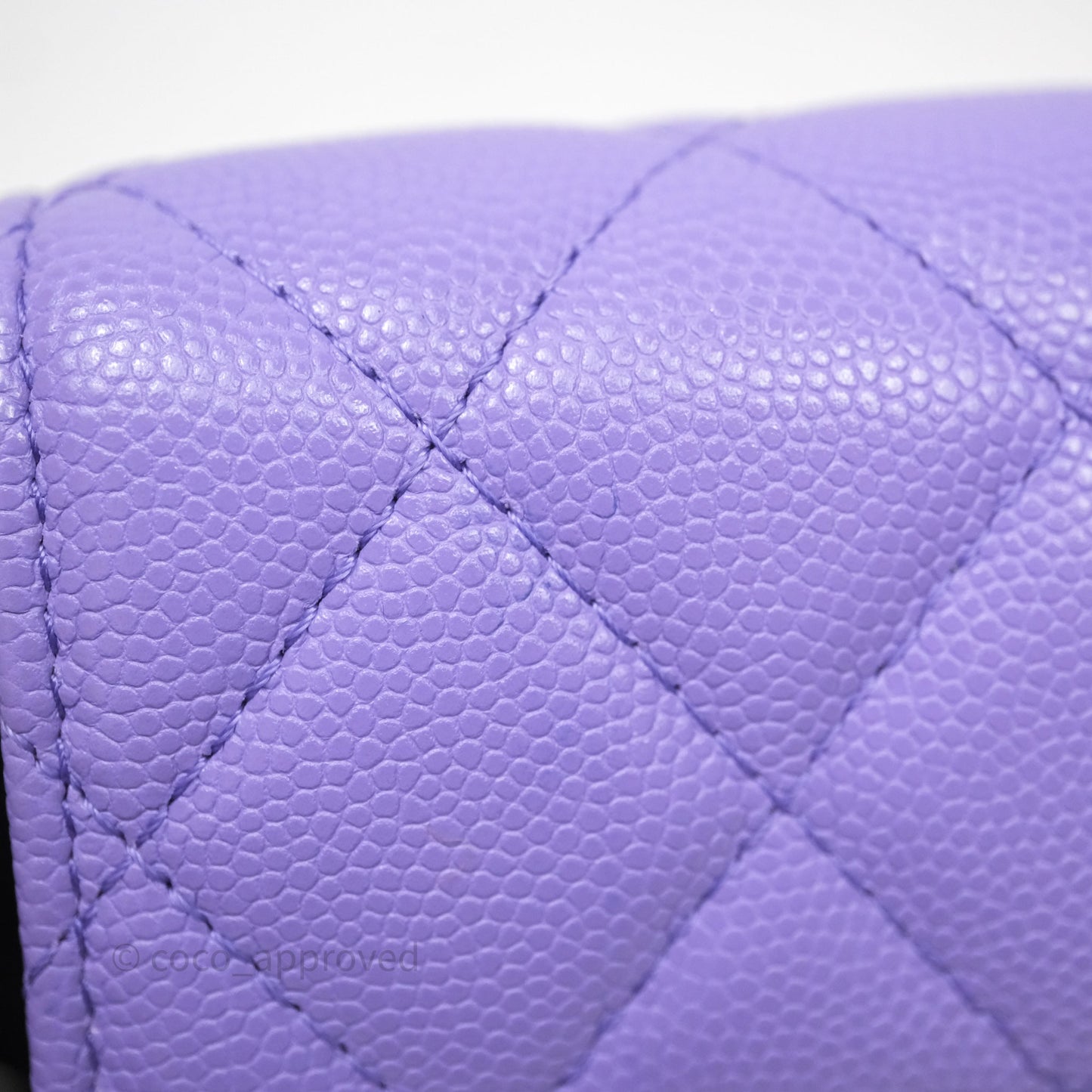 Chanel Classic Flap Wallet Purple Caviar Gold Hardware⁣ 20S