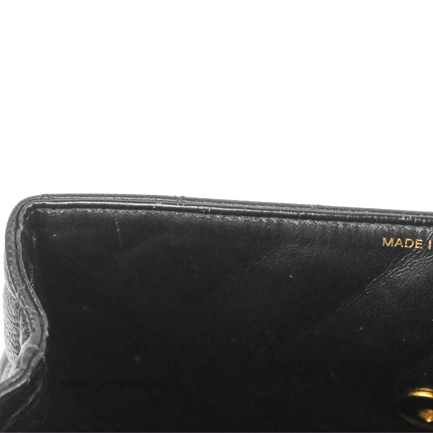 Chanel Vintage Kelly Quilted Flap Bag Black Caviar 24K Gold Hardware
