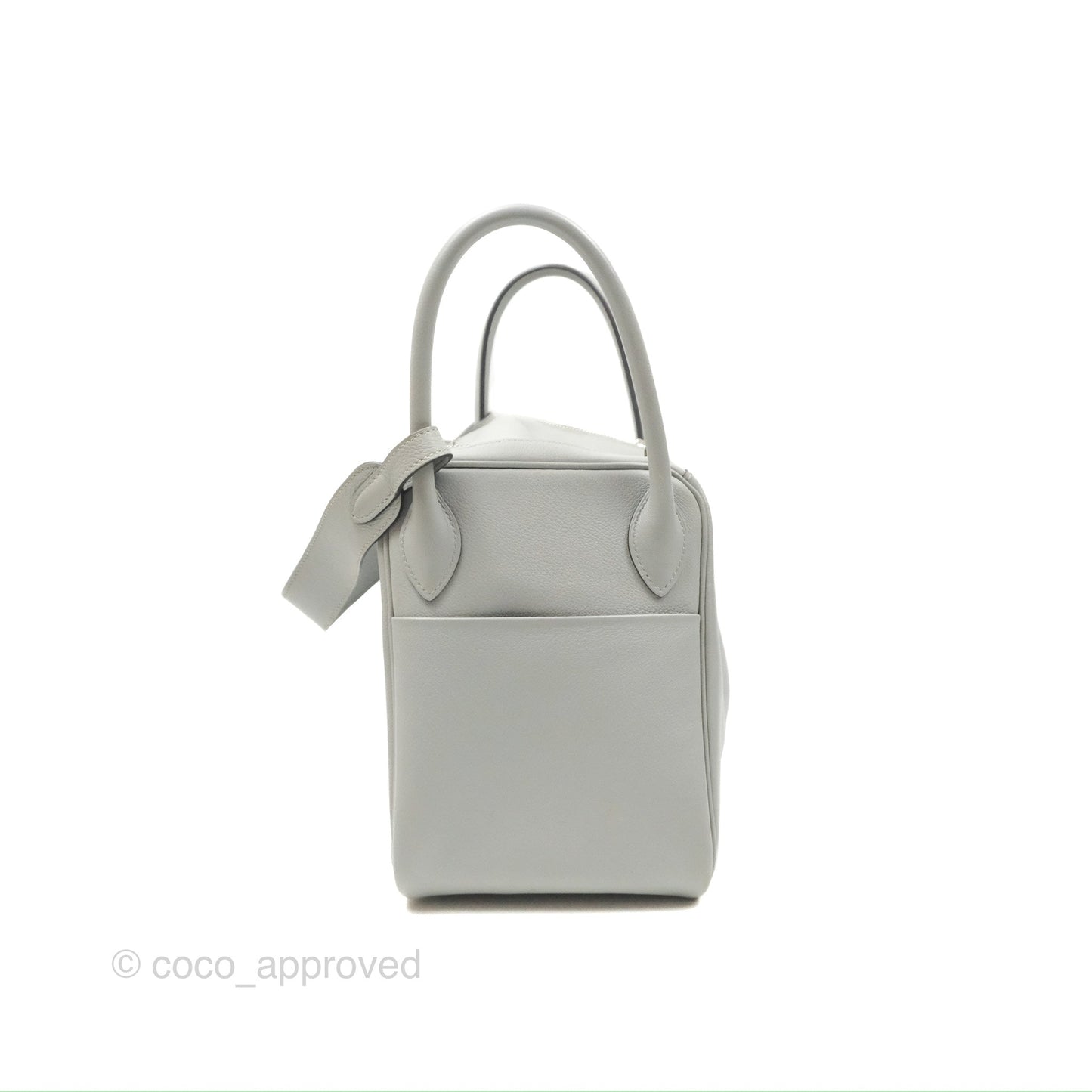 Hermès Lindy 30 Bleu Glacier Evercolor Palladium Hardware