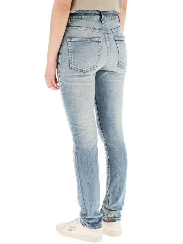 Luxury Saint Laurent Women's Denim Skinny Jeans Light Blue