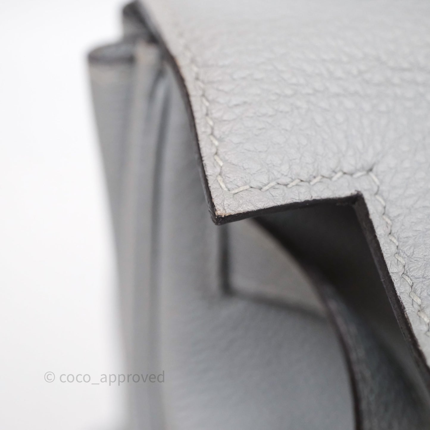 Hermès Kelly 32 Retourne Bleu Glacier 8U Togo Palladium Hardware