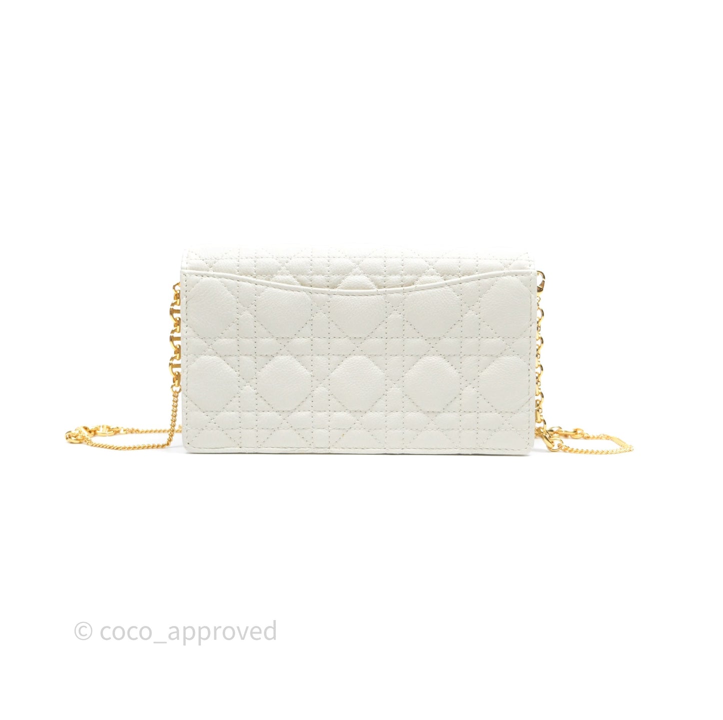 Dior Caro Pouch with Chain Latte Supple Cannage Calfskin