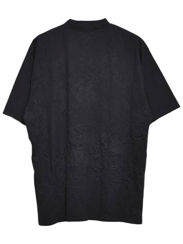 Luxury Balenciaga Logo Print Cotton Short Sleeve T-Shirt Black