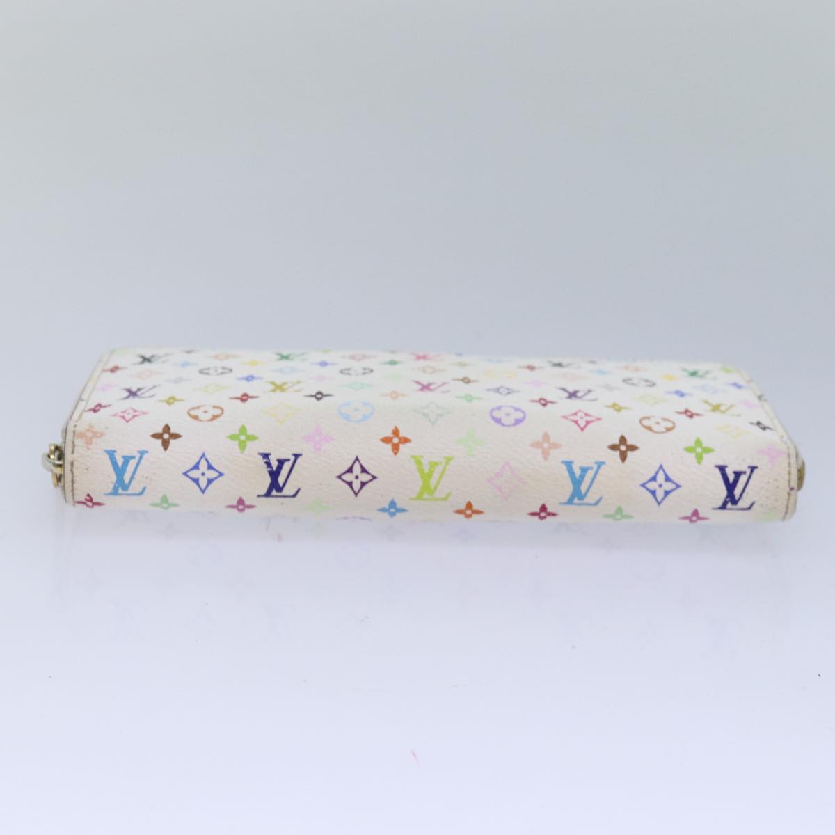 LOUIS VUITTON Monogram Multicolor Zippy Wallet White M60241 LV 80667