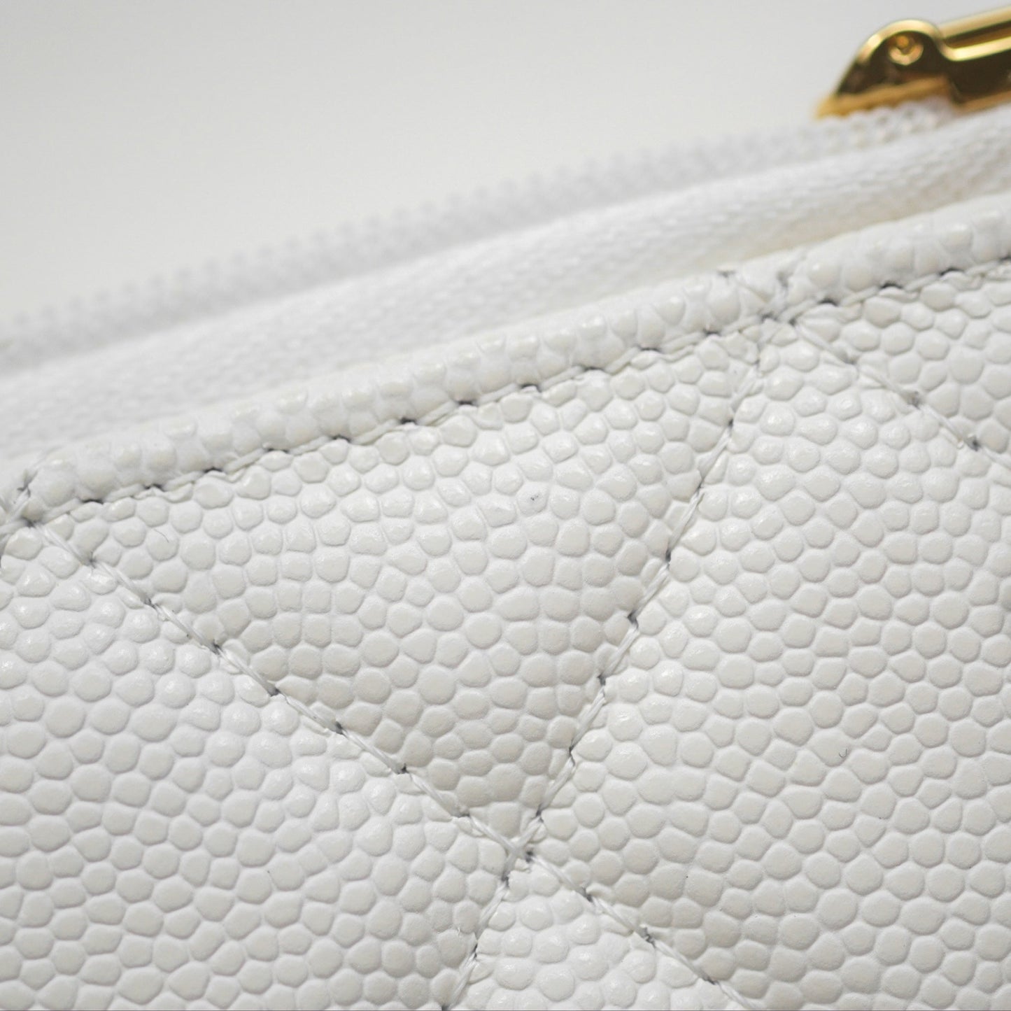 Chanel Mini WOC Bag Charm White Caviar Gold Hardware