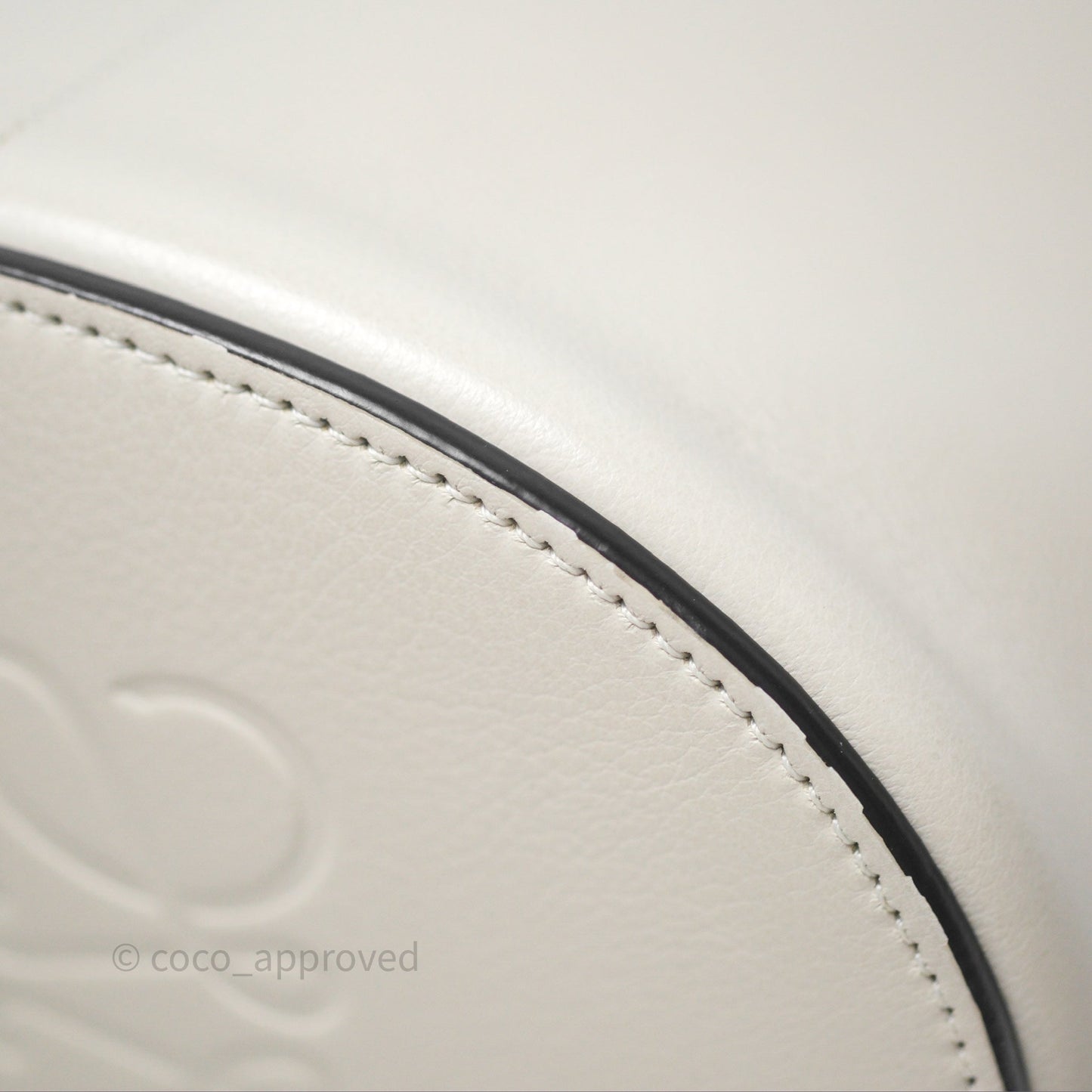 Loewe Gate Bucket Handle Bag Soft White Grained Calfskin
